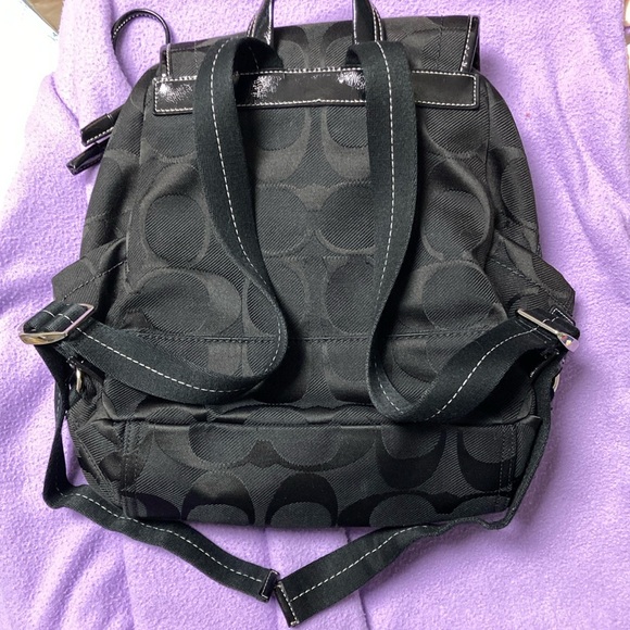 Coach Kyra Daisy Signature Backpack in Black - Picture 14 of 15